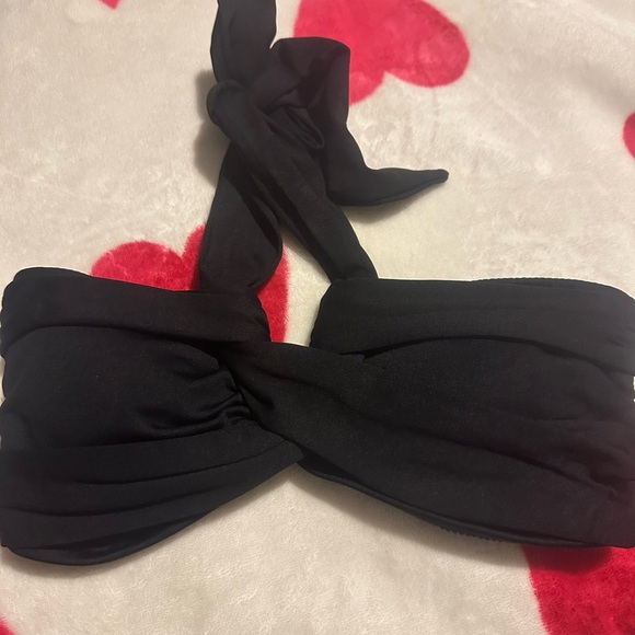 Seafolly halter bandeau bikini Top black NWOT - Picture 12 of 13